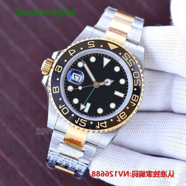 

men watches gmt ii man watch pepsi bezel green dial 904l 40mm automatic mechanical movement orologio diamonds bang jason007 waterproof, Slivery;golden