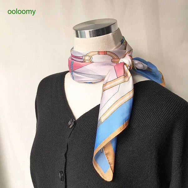 

hemres designer scarves women's geometric fashion small square scarves and headbands, Blue;gray