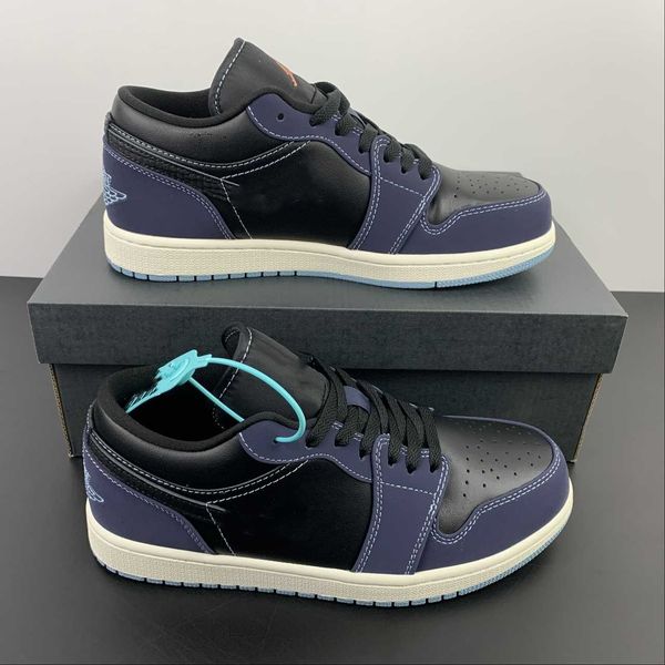 

2023 basketball shoes jumpman 1 low midnight navy wmns black blue outdoor trainers sports sneaker with box