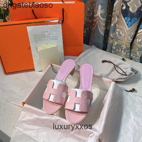 

beach shoe h slipper orans high oasis 2023 slide designer sandal slippers h women same style summer fashion wear leather thick heel 0b0eoran