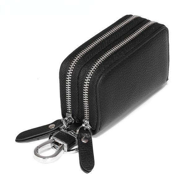 

bag organizer double layer leather key wallet case men's car chain zipper chain coin purse keychain wallet women 230509, Blue;pink