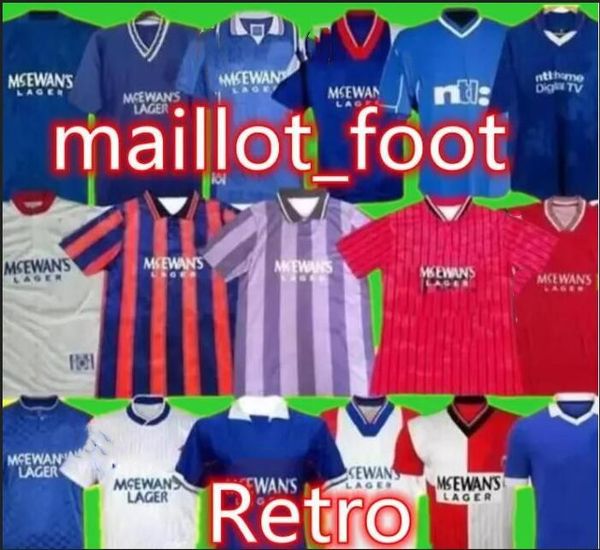 

97 99 glasgow rangers fc retro soccer jerseys 01 08 93 94 95 96 87 90 92 20 21 gerrard gascoigne laudrup mccoist football uniforms gg, Black;yellow