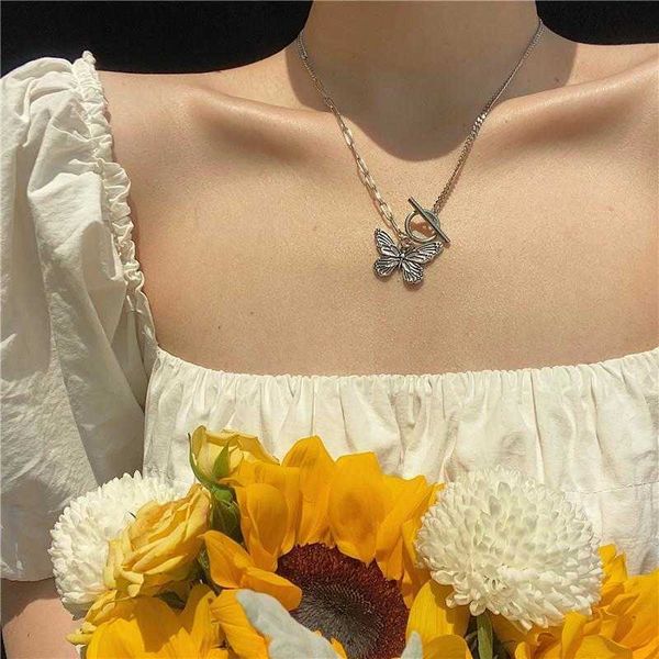 

vintage butterfly pendant necklace for chains women graceful online influencer ot buckle collarbone bracelet suit, Black