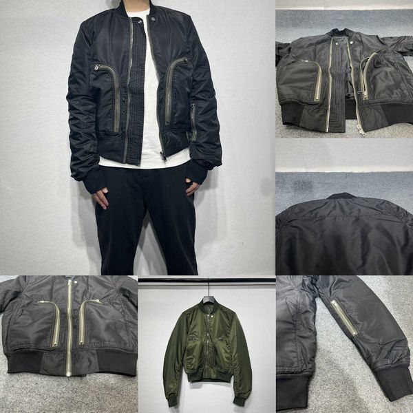 

street original rick men zipper high pocket knit slim fit comfortable jackets owens cotton jackets patched women coat 21bj, Black;brown
