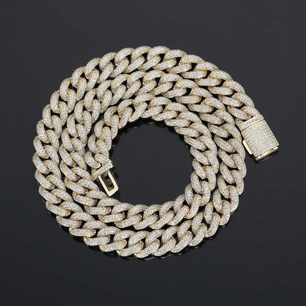 

s925 sterling silver cuban chain 10mm 5a zircon personality men's necklace choker