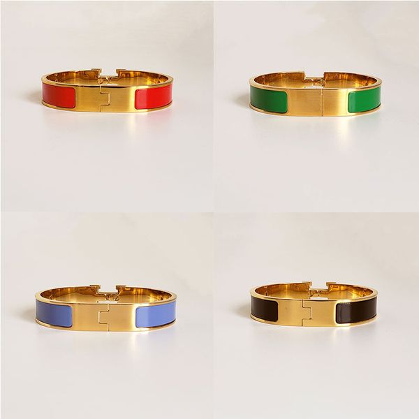 

designer bracelet h bracelet luxury charms bangles for women enamel fashion bracelets accessories anniversary gift luxury jewelry cuban link, Black