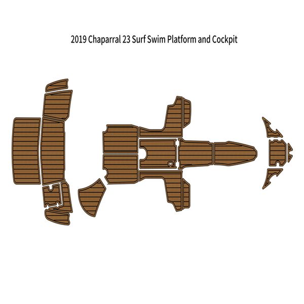 

2019 chaparral 23 surf swim platform cockpit boat eva foam faux teak floor pad