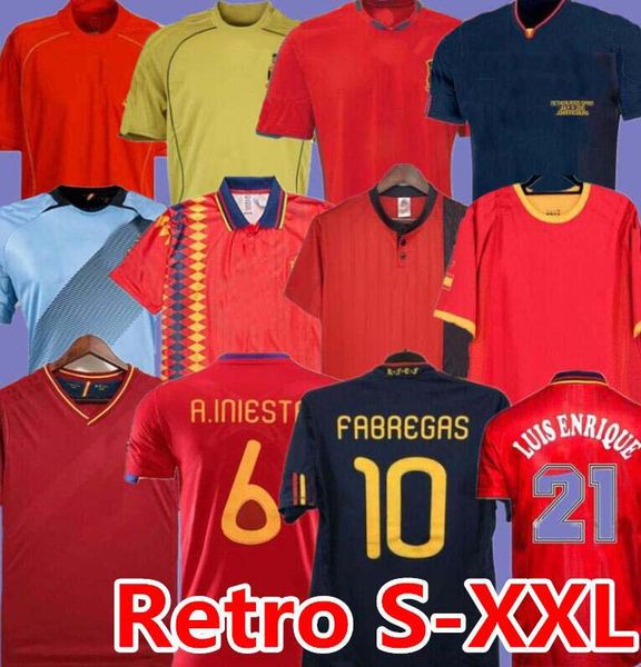 

final 2010 12 spain retro soccer jerseys ramos 1996 1994 raul xavi hierro luis enrique alonso caminero iniesta puyol pique david villa, White;black
