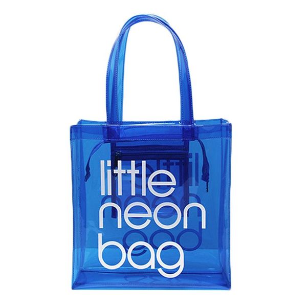 

large clear pvc women tote bags translucent plastic handbag waterproof transparent beach neon pvc shopping bag