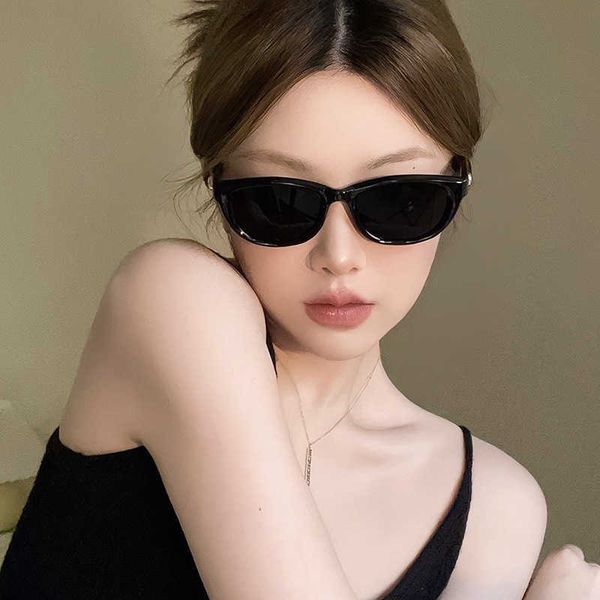 

frames gm female cat eyes y2k spicy girl glasses with small frame circular circle anti uv myopia sunglasses for male, White;black