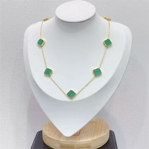 

classic brand double side 7 clover necklace gold plated jewelry for women gift, Silver