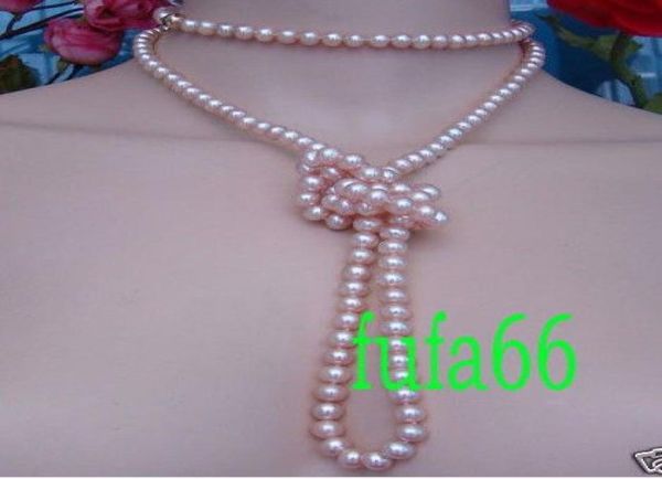 

fine pearl necklace jewelry genuine finebeautiful 6575mm pink akoya pearls sweater chain 48quot9533587, Silver