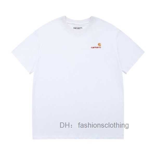 

2023 european american new fashion tooling br carhart t shirts evergreen classic embroidery gold letter design simple casual 1 iite, White;black