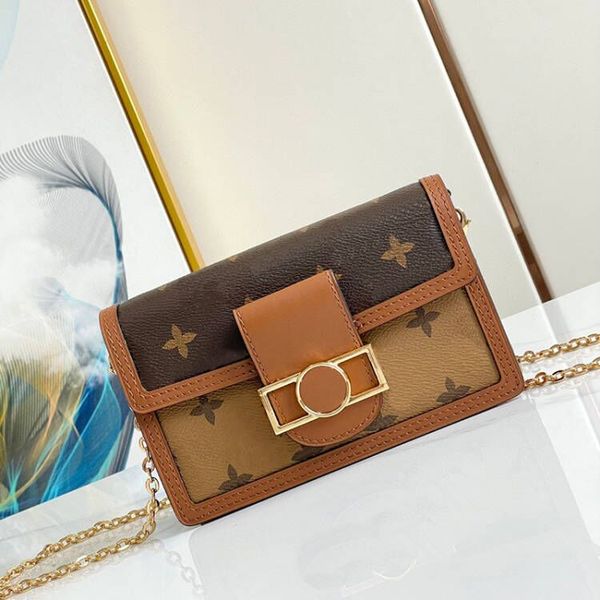 

designer bag womens fashion chain crossbody bag vintage print shoulder bag temperament purse card bag #44391 portable handbag
