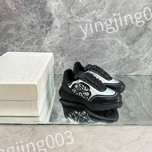 

designer woman's shoe leather lace up mens fashion platform sneakers white black mens womens casual shoes chaussures