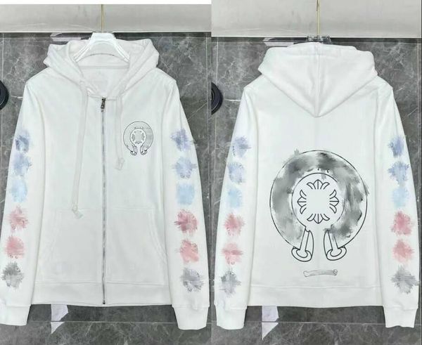 

designer mens hoodies designer chrome winter sweatshirts heart hoodie ch long sleeve jacket loose coat hooded hoody men woman hip hop chrome, Black