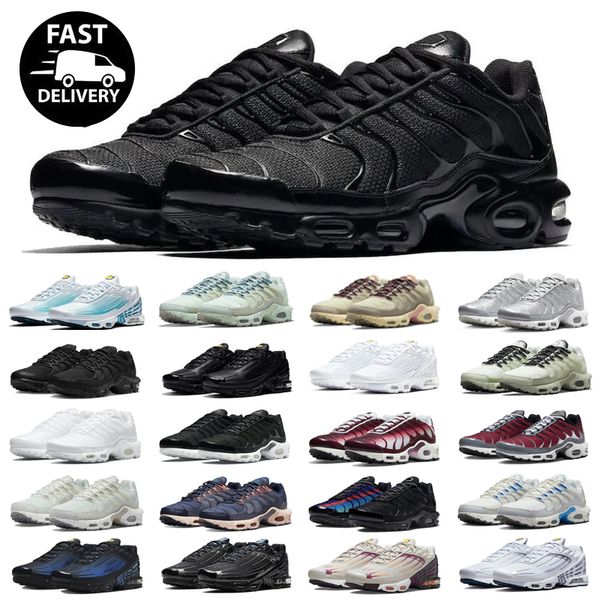 

tn plus running shoes men sneaker toggle utility triple white metallic silver fire ice oreo hyper sky bule rainbow men women trainers sports