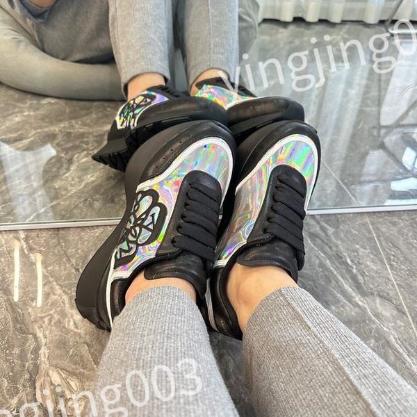 

2023 luxury designer woman's shoe leather lace up mens fashion platform sneakers white black mens womens casual shoes chaussures