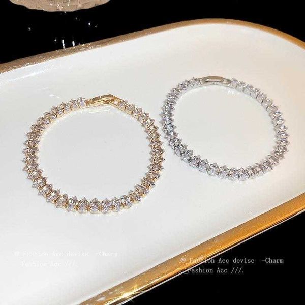 

light rhinestone zircon claw chain bracelet fashion ins personalized minority all match wholesale, Black