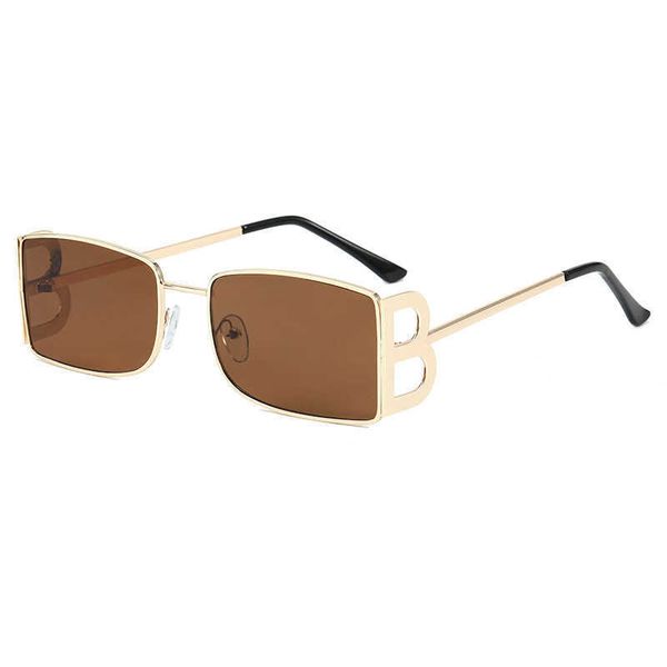 

2020 new fashion uv resistant polarized box b metal frame sunglasses personalized flat mirror, White;black