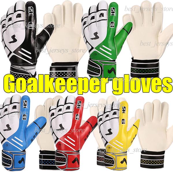 

2023 goalkeeper gloves men size sports gloves finger protection professional 5 colors latex product men football gloves adults thicker goali, Black