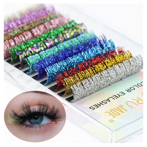 

false eyelashes mixed colorglitter eyelash extension colorful false shiny lash glitter individual makeup lash for christmas party glitter la