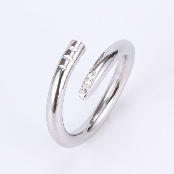 

luxury designer nail ring screw women jewelry love zircon rings stainless steel alloy gold-plated process fashion accessories never fade not, Silver