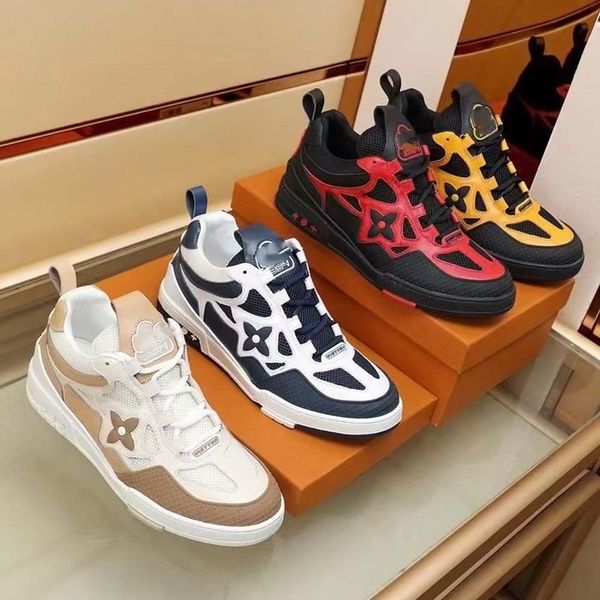 

designer 1854 skate casual shoes men sneakers rubber platform trainers genuine leather sneaker multicolor lace-up skate shoes fashion runnin, Black
