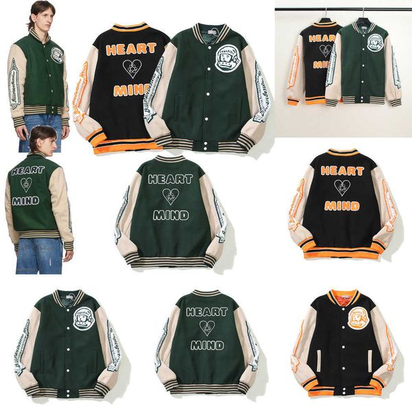 

coats designer bbc astronaut men winter mens jacket island jackets baskerball uniform sportswear black hearts stripes cardigan embroidered, Black;brown