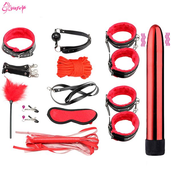 

wool yarn 10pcs/set g spot vibrators game props sm bondage restraint women toy leather handcuffs clit stimulator stimulation safer, Black;white