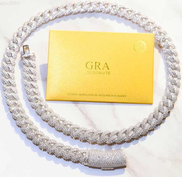 

rts jewelry s925 silver 6mm 8mm 9mm 13mm 2rows cuban chain micro vvs moissanite/lab gold plated necklace bracelet cuban link