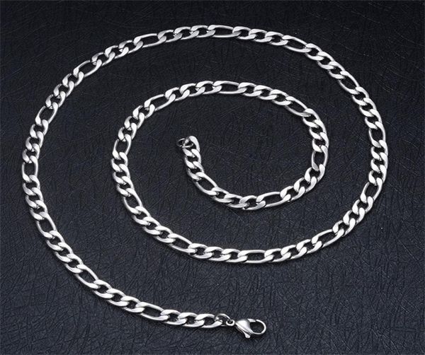 

factory whole 4mm stainless steel figaro chain necklace length fashion cool party jewelry 53 u23919660, Silver
