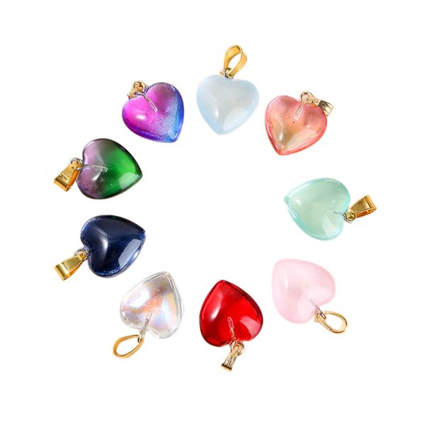 

16mm crystal glass love hearts pendant new selling creative pendant for jewelry making necklace earring accessories, Silver