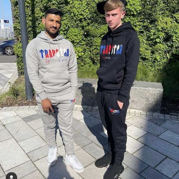 

men's hoodies sweatshirts designer clothing mens tracksuits trapstar street trend brand towel embroidery letter ins womens loose sports, Black