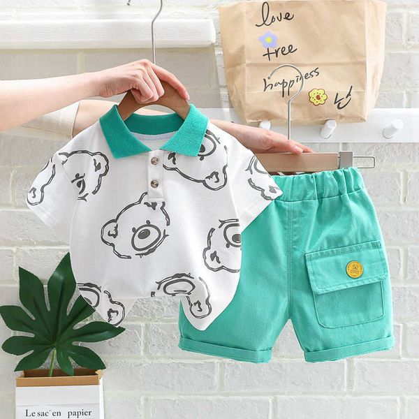 

clothing sets kids clothes baby boy/girl cartoon t-shirt + shorts summer set fashion casual boys tracksuit children suit y23, White