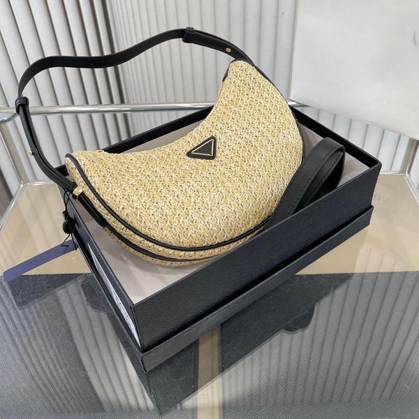 

designer beach bag famous raffia woven bag buckle handbag crossbody bag ladies summer straw bag purse