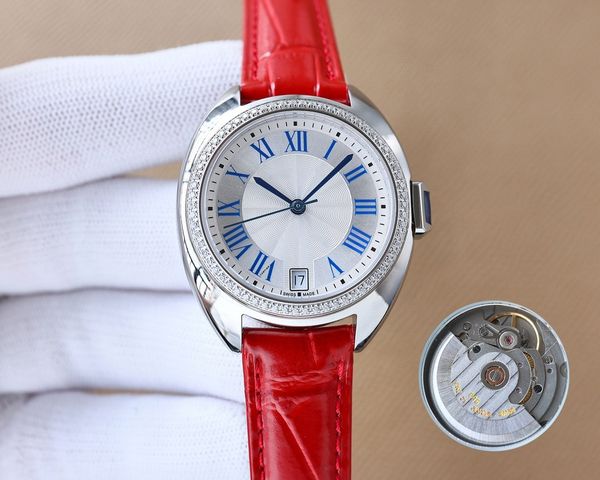 

womens watch designer diamond watch automatic mechanical watch 31mm35mm gold sapphire mirror leather strap original needle buckle fashion br, Slivery;golden