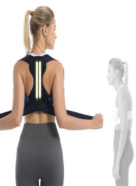 

women posture corrector back posture brace clavicle support sslouching and hunching adjustable back trainer unisex3775610, Black;blue