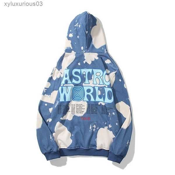 

boris scott astroworld european and american street fashion br tie-dye loose men women couple long sleeve hoodie men x1227, Black