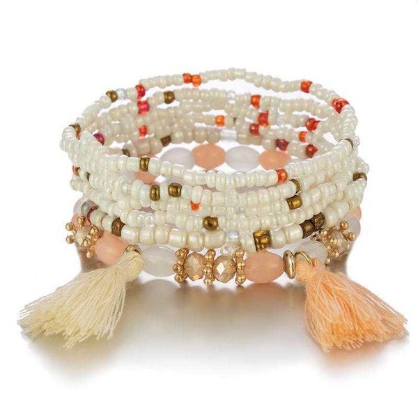 

bracelet bohemian multi layer string bead woven creative jewelry wholesale, Golden;silver