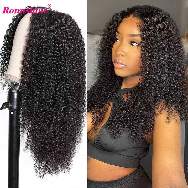 

hair wigs kinky curly human glueless u v part no leave out glue for women 230510, Black