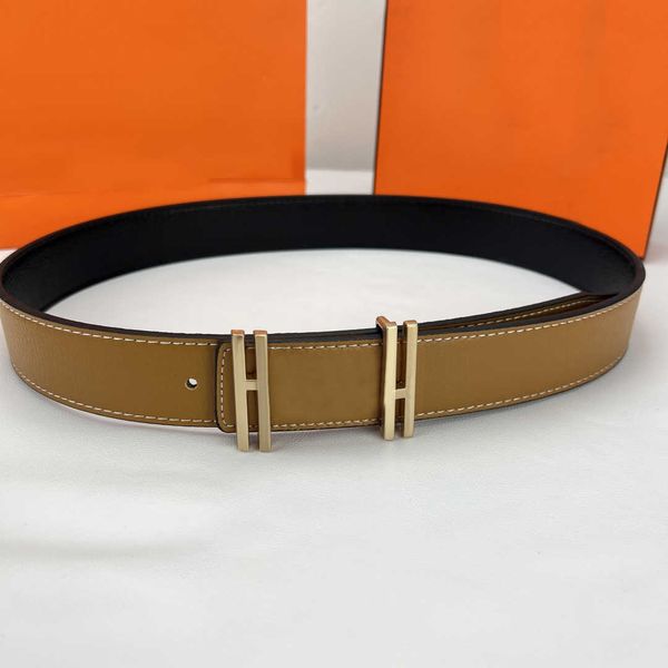 

men fashion leather belt classic vintage business casual denim pants belts width 3.8cm luxury designer waistband with orange box high-qualit, Black;brown