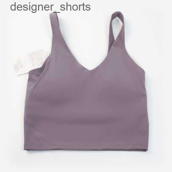

yoga bra summer u-shaped no steel ring built-in chest pad lululemens sports bra for women gym sleeveless fitness yoga fashion tank bras 79zd, White