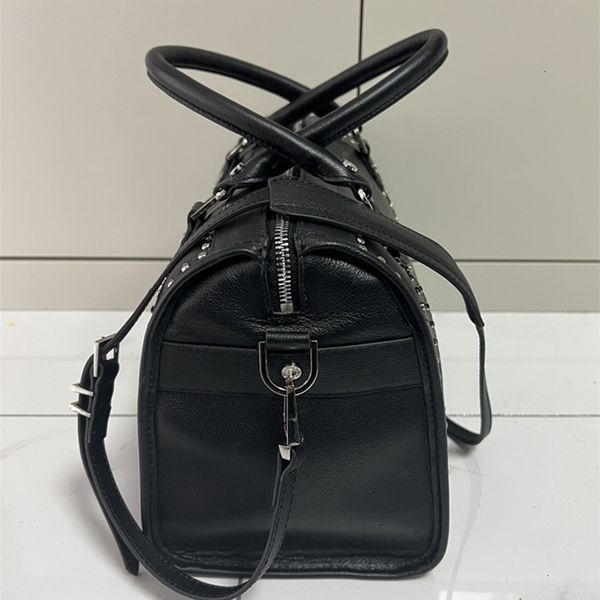 

evening bags autumn and winter women black shoulder bag messenger detachable strap with white embroidery 230509