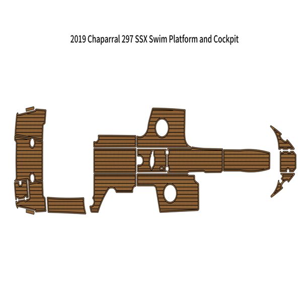 

2019 chaparral 297 ssx swim platform cockpit boat eva foam faux teak floor pad