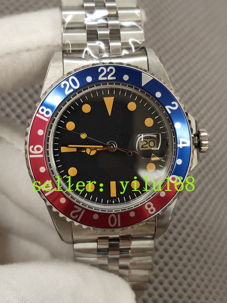 

bp factory v3 wristwatches 40mm gmt vintage 1675 red blue pepsi bezel2813 movement mechanical men's automatic watches, Slivery;brown
