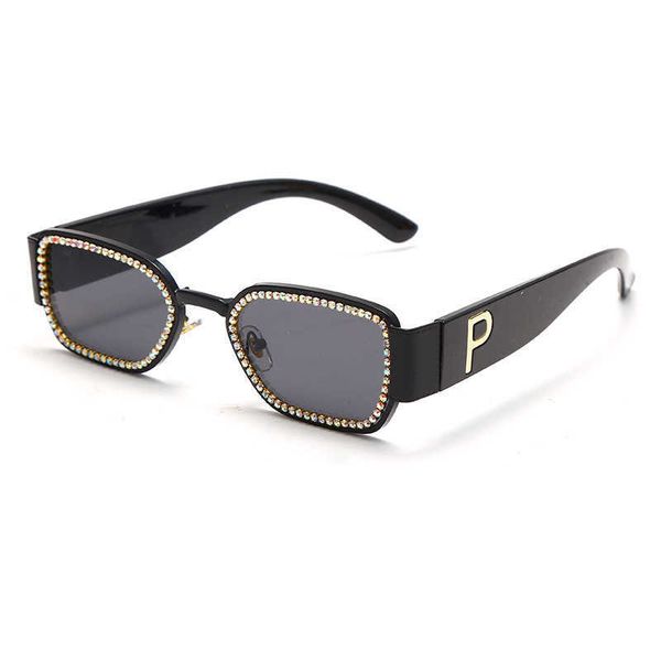 

street shooting chain rock punk square metal modern charm sunglasses, White;black