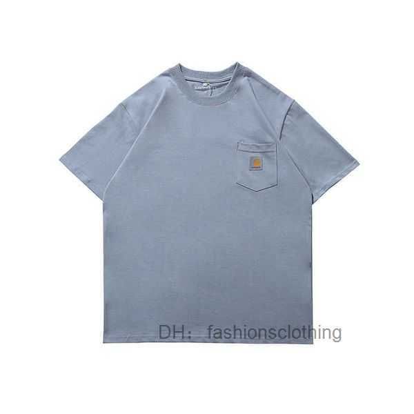 

ifk1 23 men's and women's fashion t shirt high street brand carhart korean style spring/summer classic small label pocket embroide, White;black