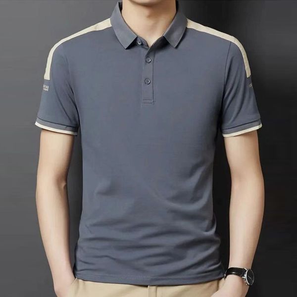 

men's polos tee brand summer male polo shirts short sleeve turn down collar casual fashions clothing black grey 230510, White;black