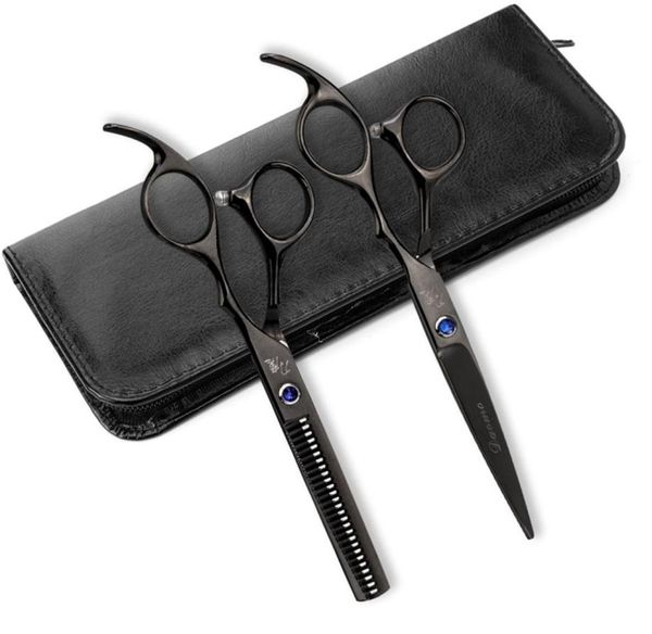 

2pcsset professional 6 inch hair cutting scissor leather bag stainless steel barber salon thinning tools for hairdressing 2201251344356